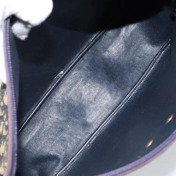 Authentic Christian Dior Trotter Canvas Shoulder Bag Navy Gold - Picture 4 of 16